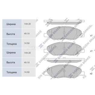 Колодки тормозные перед NISSAN TIIDA C11 06-/ JUKE F15 10-/ NOTE E11 05- SANGSIN BRAKE