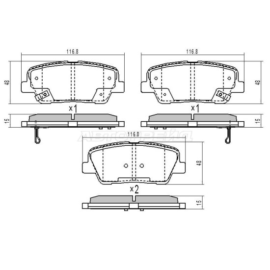 Колодки тормозные зад HYUNDAI SANTA-FE 12- SAT