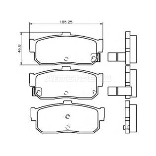 Колодки тормозные зад NISSAN BLUEBIRD U14 96-01 CEFIRO 98-02 SUNNY B15 98-04 AKEBONO