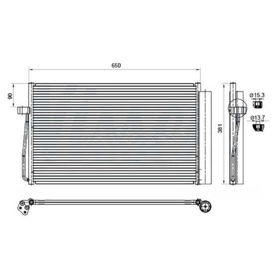 Радиатор кондиционера BMW 5-Series 03-10 / 6-Series 03-10 / 7-Series 01-08 SAT