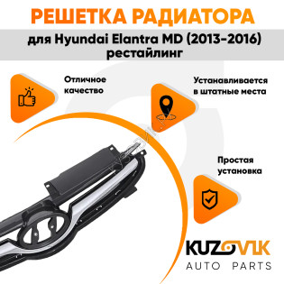Решётка радиатора Hyundai Elantra MD (2013-2016) рестайлинг KUZOVIK
