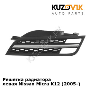 Решетка радиатора левая Nissan Micra K12 (2005-) KUZOVIK